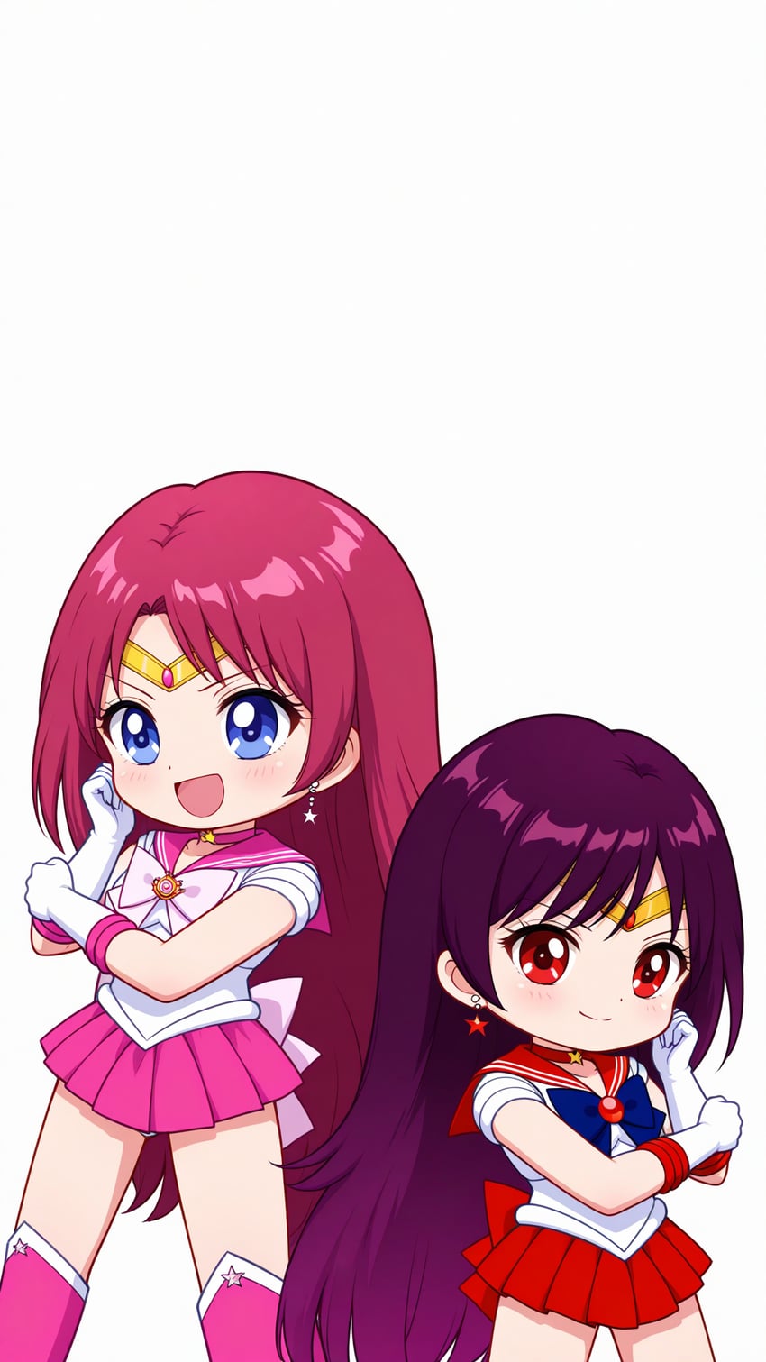hino rei, sailor mars, and sailor arsher (original and 1 more)