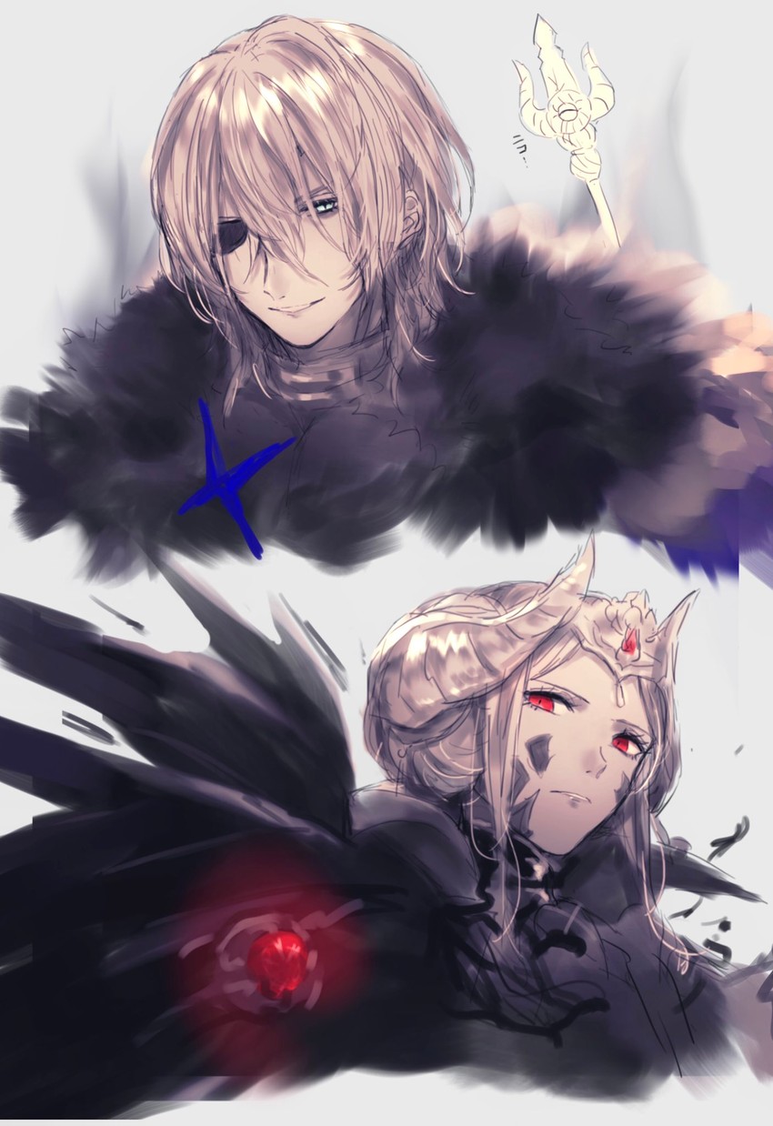 edelgard von hresvelg and dimitri alexandre blaiddyd (fire emblem and 2 more) drawn by 3h_aria