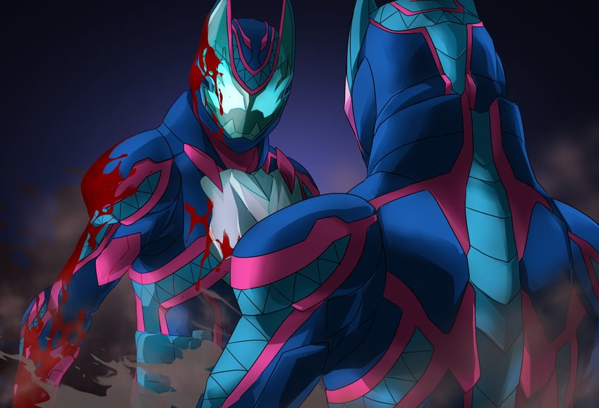 kamen rider revi, kamen rider vice, kamen rider ultimate revi, and kamen rider ultimate vice (kamen rider and 1 more) drawn by miyabi_(037)
