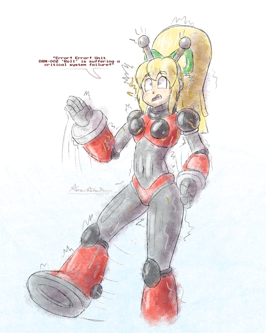 roll and hyper roll (mega man and 1 more) drawn by ameerashourdraws