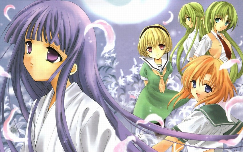 furude rika, ryuuguu rena, houjou satoko, sonozaki mion, and sonozaki shion (higurashi no naku koro ni) drawn by houjou_yutori