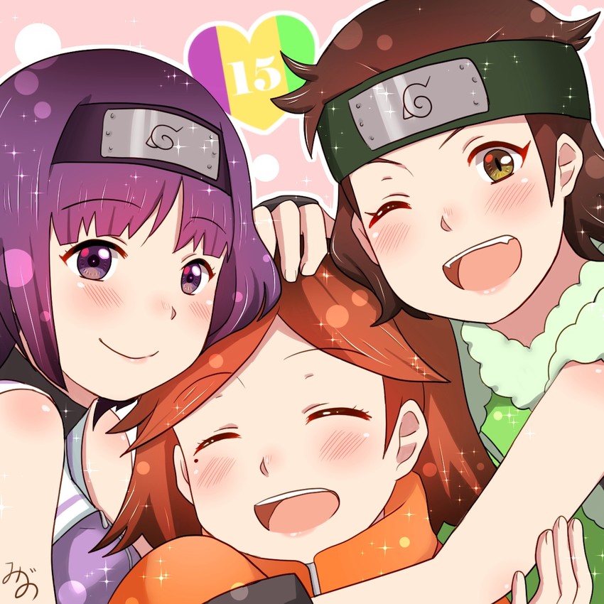 kakei sumire, izuno wasabi, and suzumeno namida (naruto and 1 more) drawn by blue_w_moon