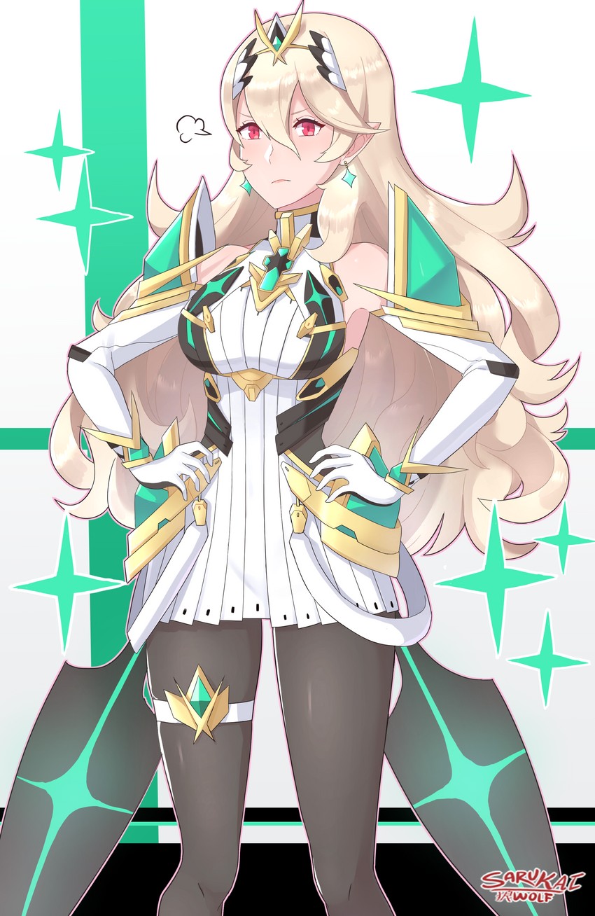 female corrin and mythra (fire emblem and 4 more) drawn by sarukaiwolf