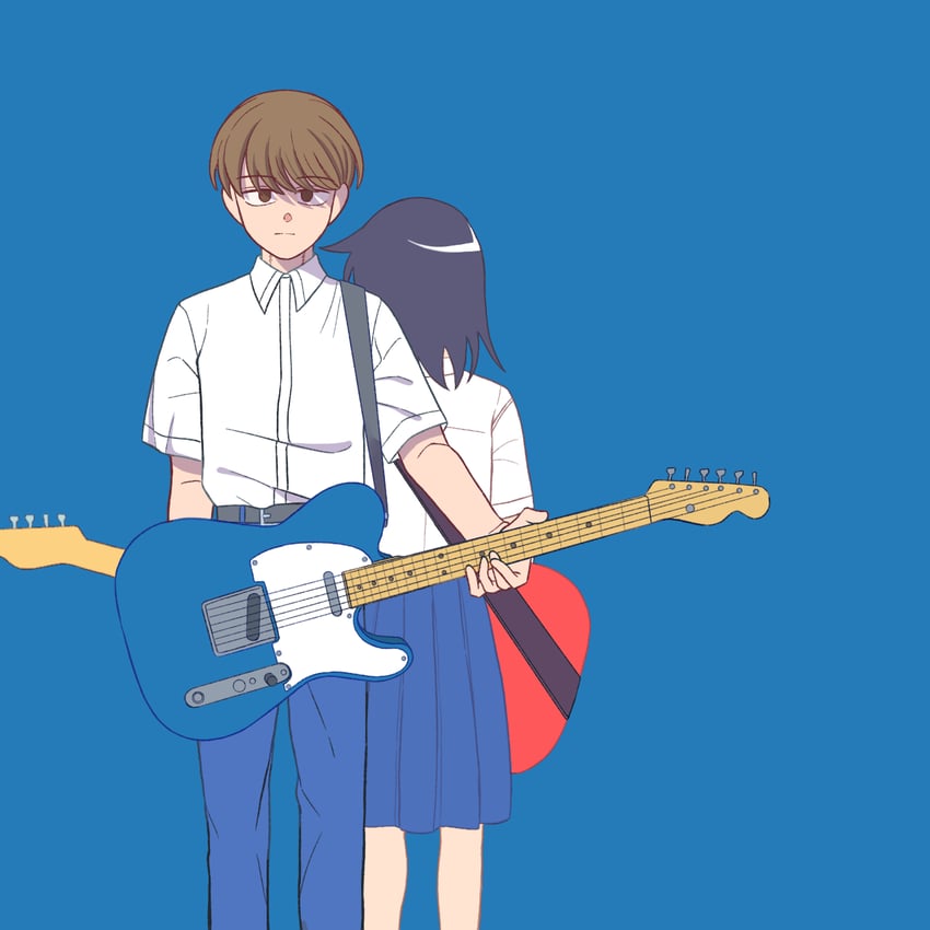hatono chihiro and takami kouki (futsuu no keion-bu) drawn by sitesitei