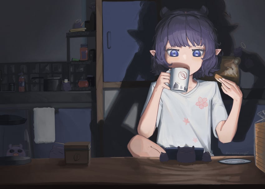ninomae ina'nis and takodachi (hololive and 1 more) drawn by evankeynight