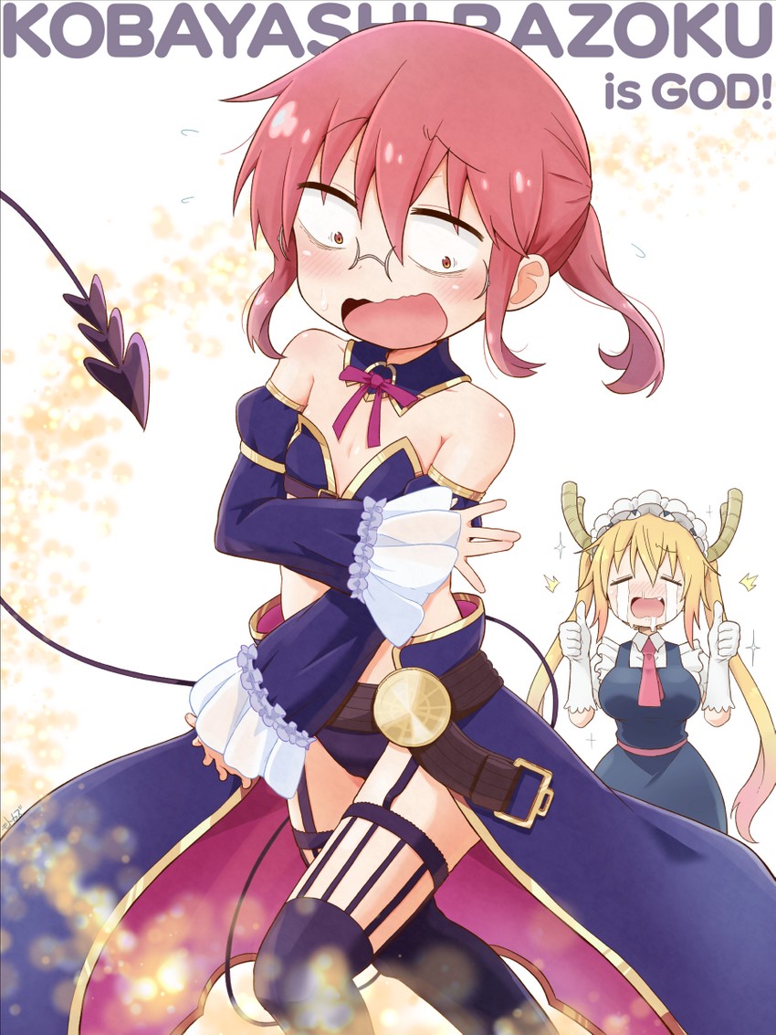 yoshida yuuko, tohru, and kobayashi (kobayashi-san chi no maidragon and 1 more) drawn by motokazu_(dontokodon)