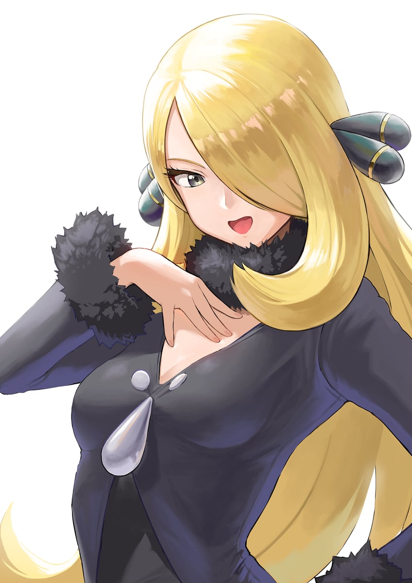 cynthia (pokemon and 1 more) drawn by sai_(abyss05)