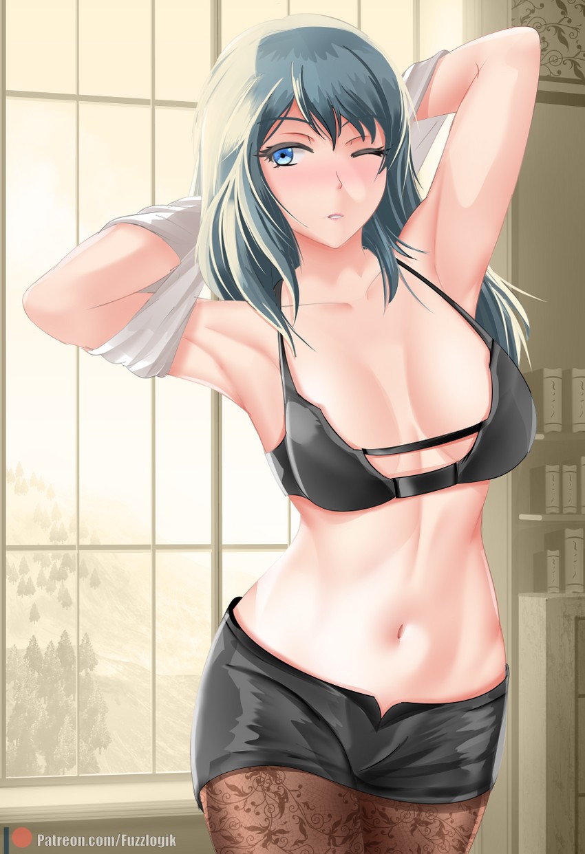 female byleth (fire emblem and 1 more) drawn by fuzzlogik