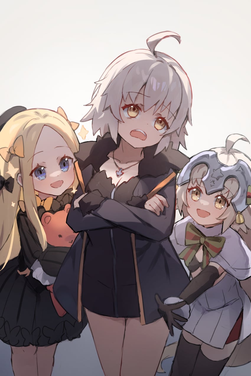 jeanne d'arc alter, abigail williams, and jeanne d'arc alter santa lily (fate and 1 more) drawn by miya_(miyaruta)