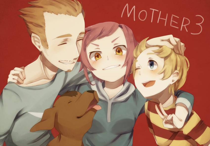 lucas, kumatora, boney, and duster (mother and 1 more) drawn by shifumame