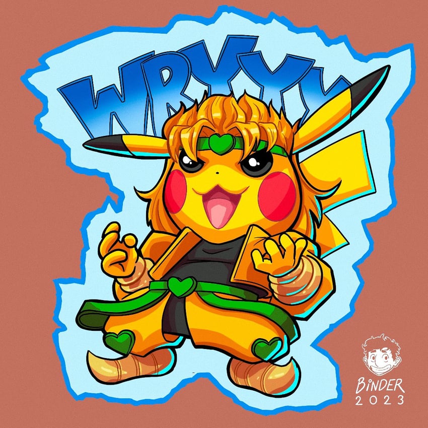 pikachu and dio brando (pokemon and 2 more) drawn by bernhard_binder