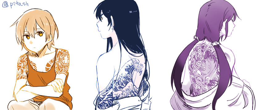 tojo nozomi, sonoda umi, and hoshizora rin (love live! and 1 more) drawn by pito_(sh02327)