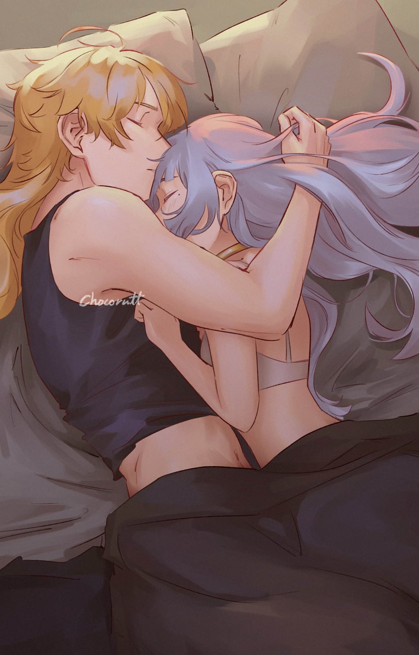 kamisato ayaka and thoma (genshin impact) drawn by chocorut