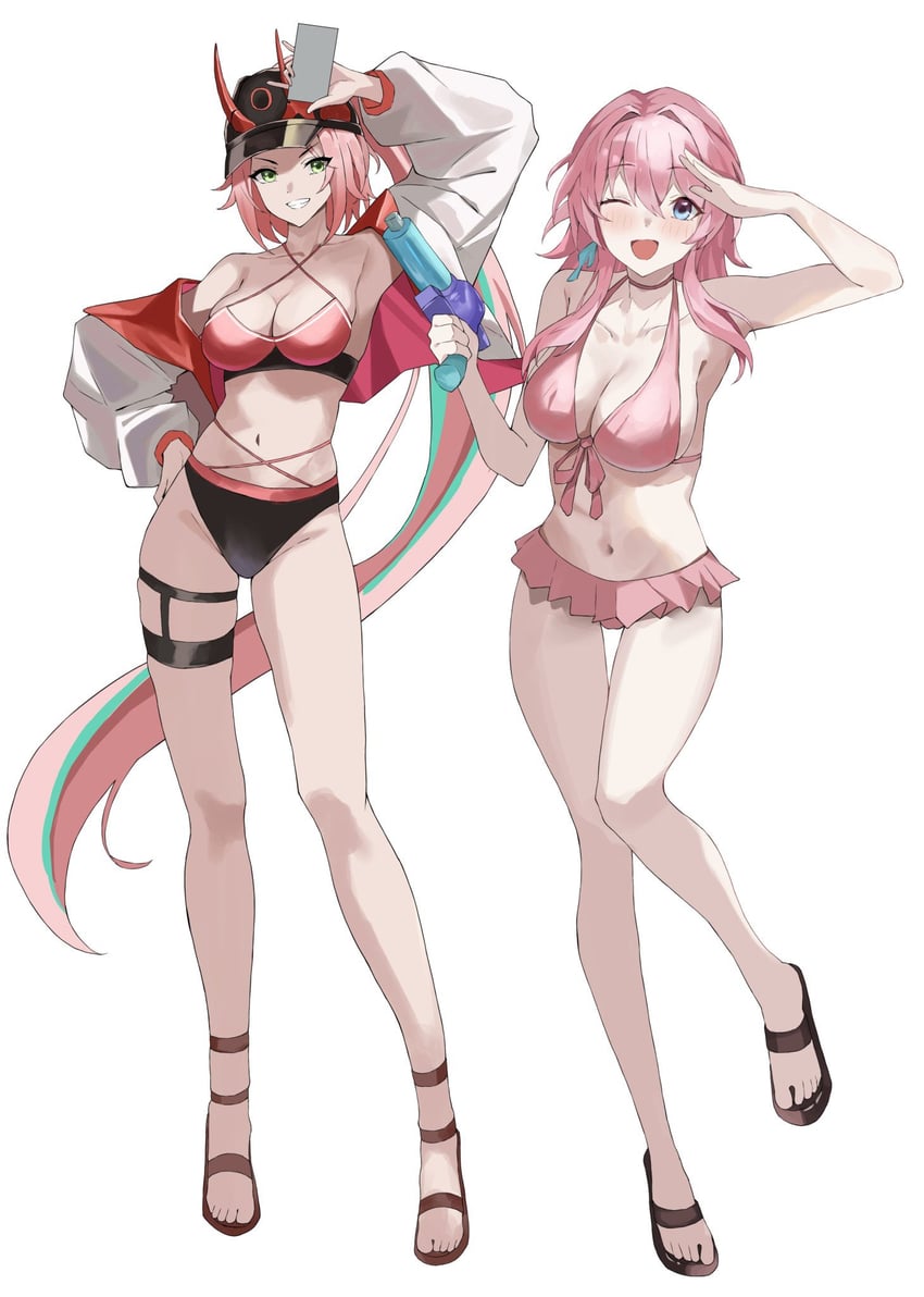 march 7th and rappa (honkai and 1 more) drawn by higashiwun_izumi