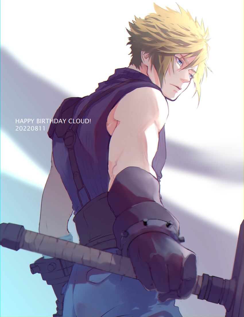 cloud strife (final fantasy and 2 more) drawn by demi_co