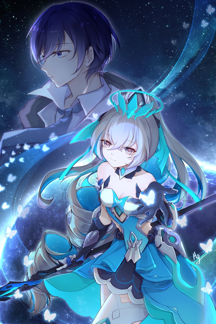 bronya zaychik and welt joyce (honkai and 1 more) drawn by shuiyinzijun
