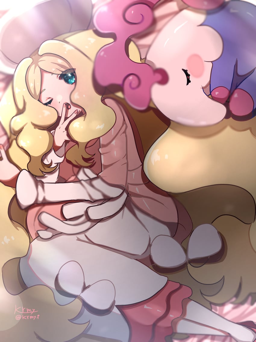 caitlin and musharna (pokemon and 1 more) drawn by kurumiya_(krmy_p)