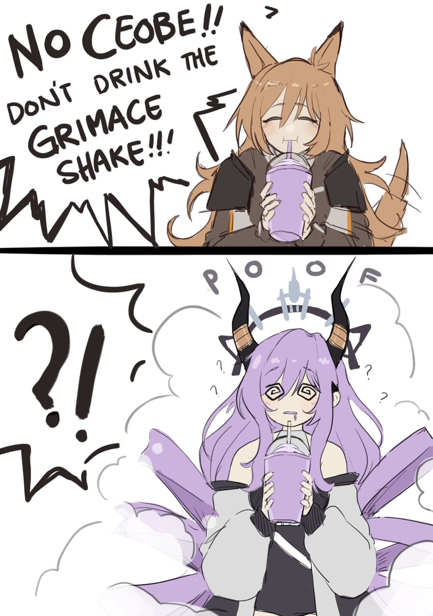 ceobe and typhon (arknights) drawn by hachi_(hachi_ik0)