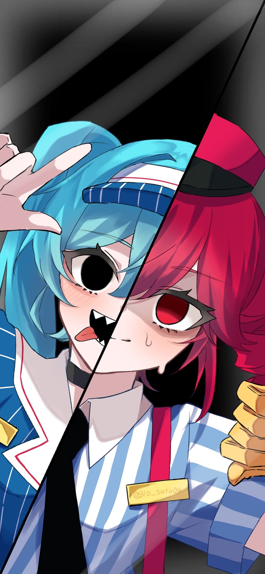 hatsune miku and kasane teto (vocaloid and 2 more) drawn by 310_(satou)