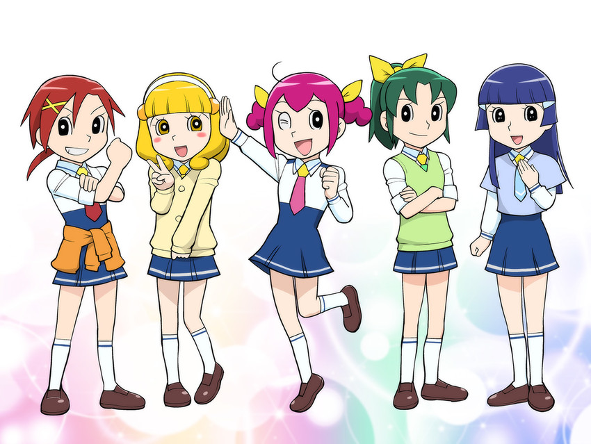 midorikawa nao, kise yayoi, aoki reika, hino akane, and hoshizora miyuki (precure and 1 more) drawn by ueyama_michirou