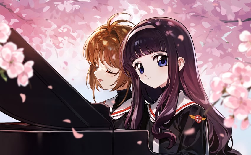 kinomoto sakura and daidouji tomoyo (cardcaptor sakura) drawn by cheese765