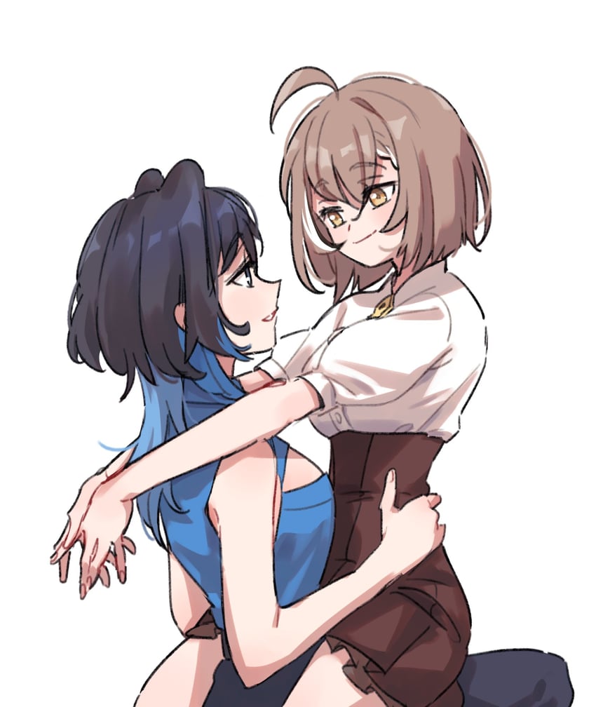 ouro kronii and nanashi mumei (hololive and 1 more) drawn by anco_(platanity)