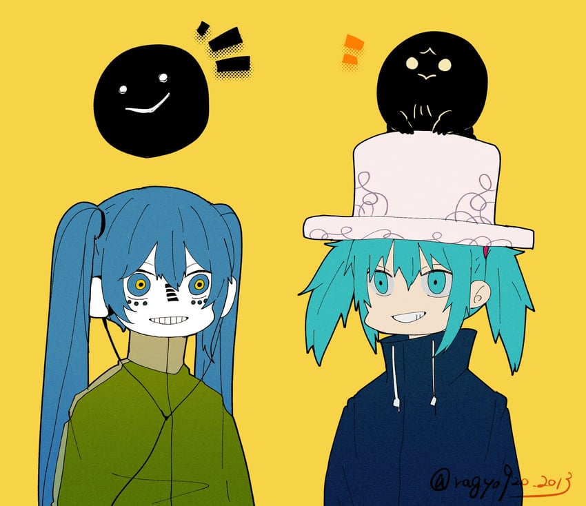 hatsune miku (vocaloid and 2 more) drawn by ragyo920_2013