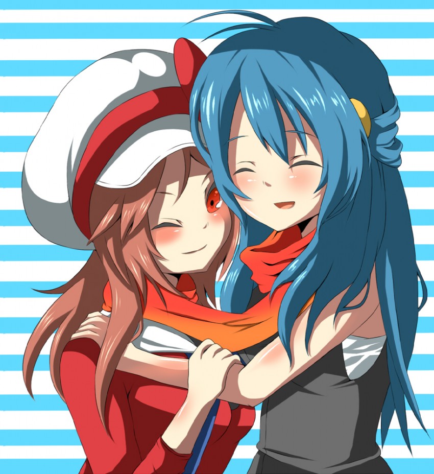 dawn and lyra (pokemon and 2 more) drawn by sadomochi
