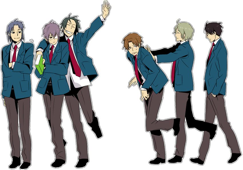 nagato yuuki, asahina mitsuru, asakura ryo, computer club president, tsuruya-senpai, and 2 more (suzumiya haruhi no yuuutsu) drawn by aarue