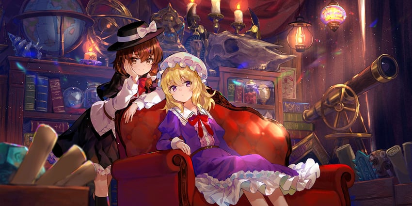 usami renko and maribel hearn (touhou and 1 more) drawn by fuzichoco