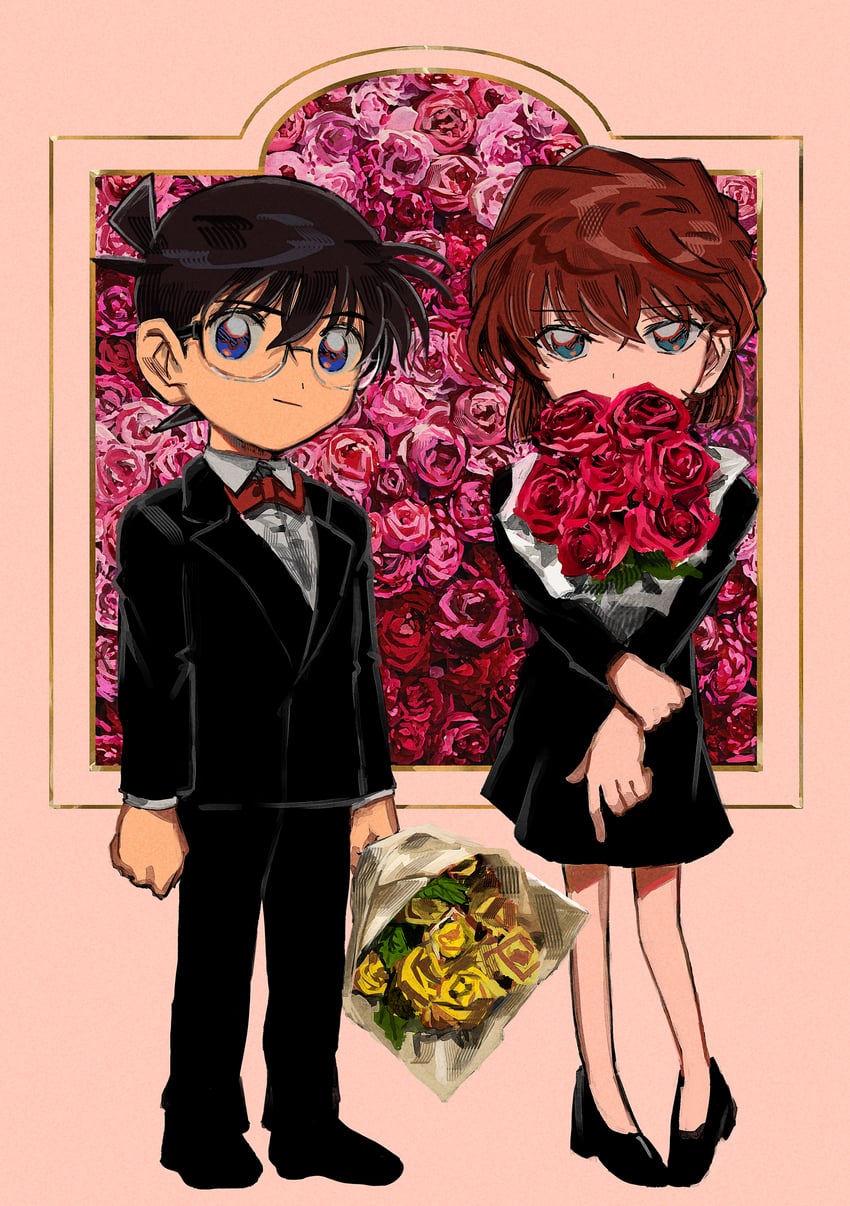 edogawa conan and haibara ai (meitantei conan) drawn by segami