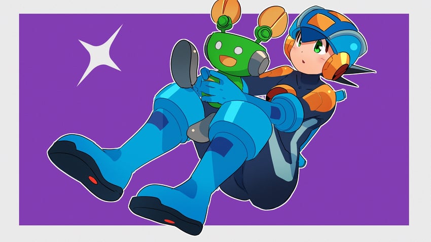 megaman.exe and mr. prog (mega man and 1 more) drawn by 3suisousui