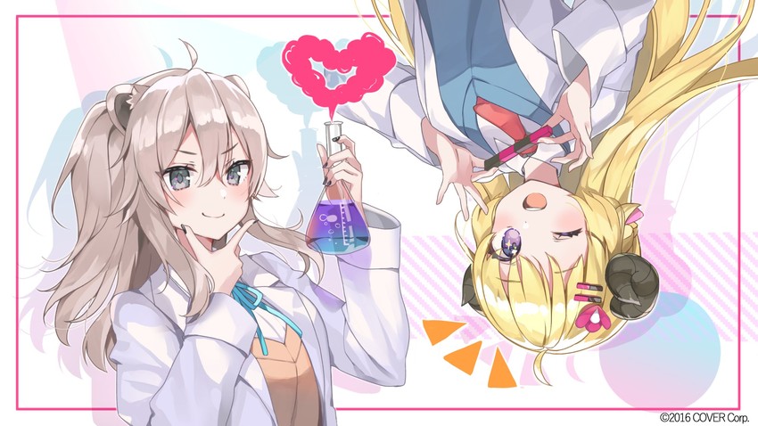 shishiro botan and tsunomaki watame (hololive and 1 more) drawn by yushima