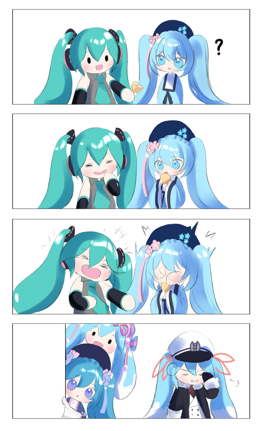 hatsune miku, yuki miku, and thanh mai miku (vocaloid) drawn by theazureciel