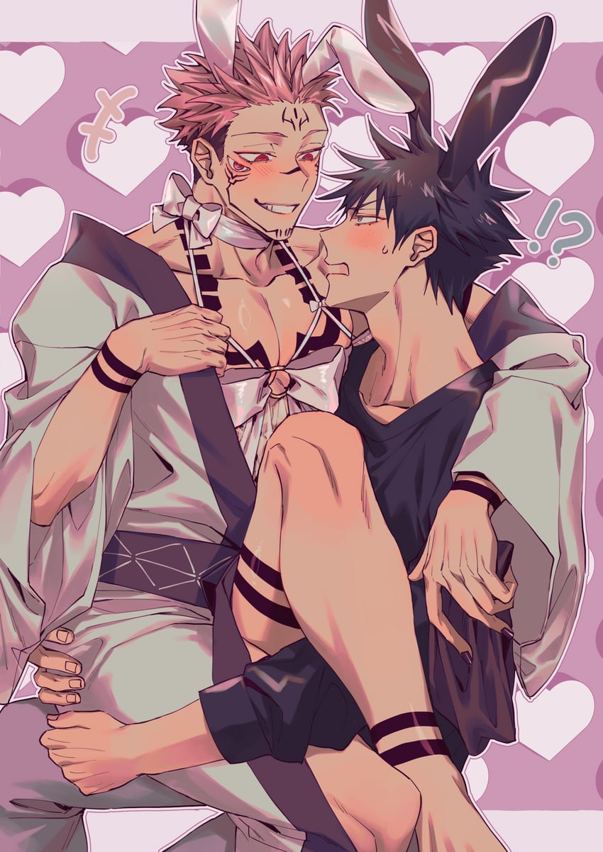 fushiguro megumi and ryoumen sukuna (jujutsu kaisen) drawn by azukiharuta_ju