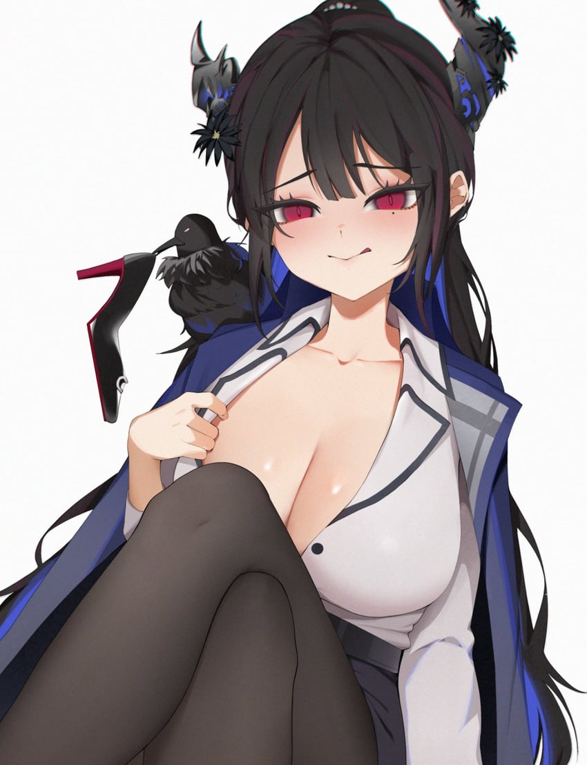 nerissa ravencroft and shadow (hololive and 1 more) drawn by rieko_(kuusairieko)