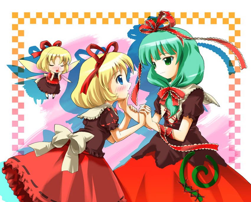 kagiyama hina, medicine melancholy, and su-san (touhou) drawn by michii_yuuki