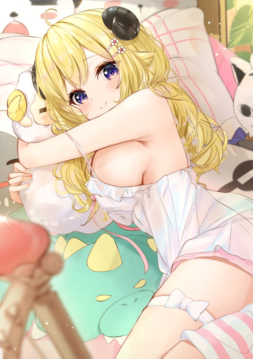 tsunomaki watame, miteiru, and watamate (hololive) drawn by hai_0013