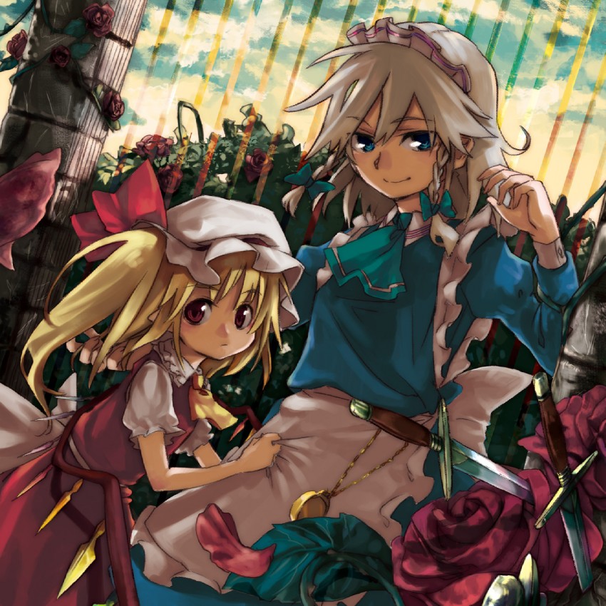 flandre scarlet and izayoi sakuya (touhou) drawn by takishima_asaka