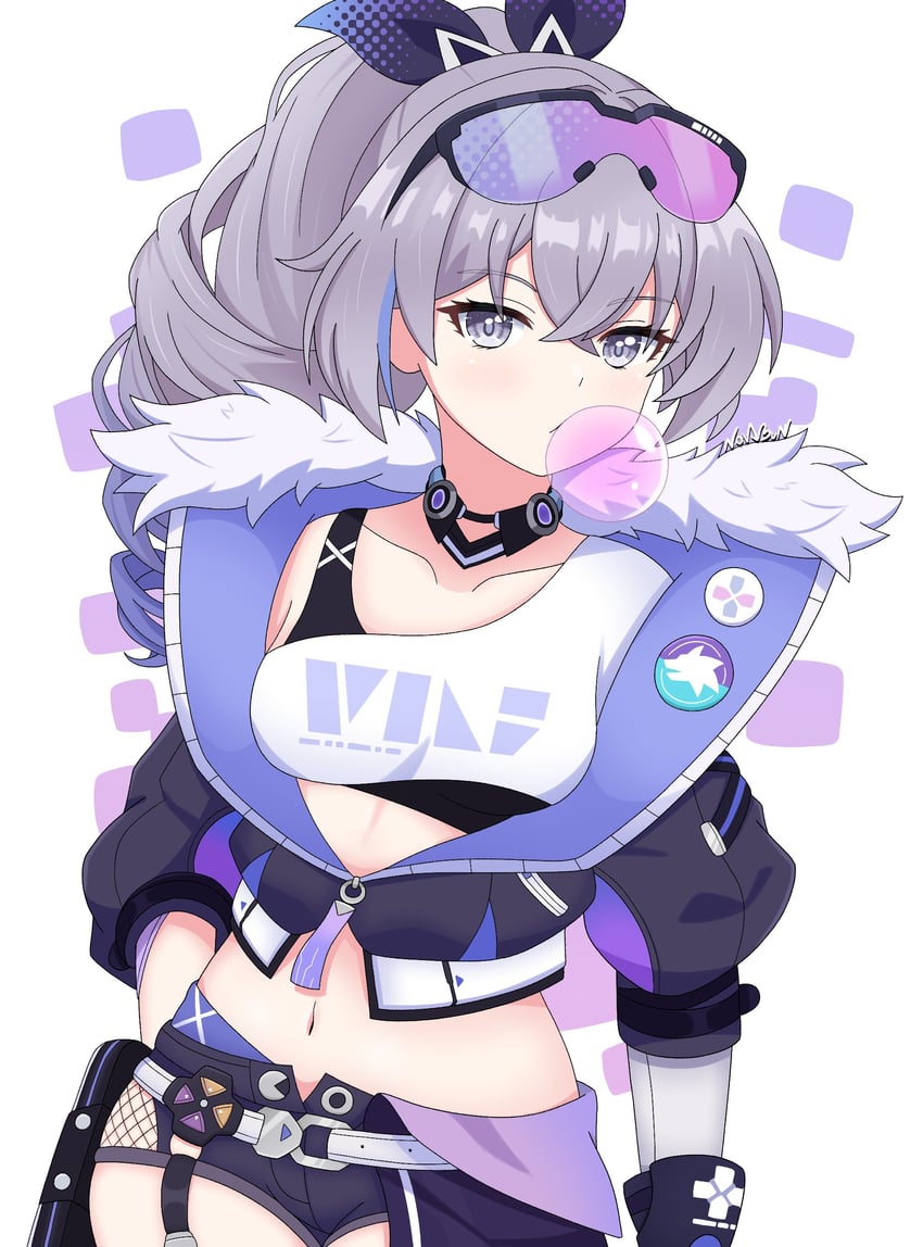 silver wolf (honkai and 1 more) drawn by novabunvt