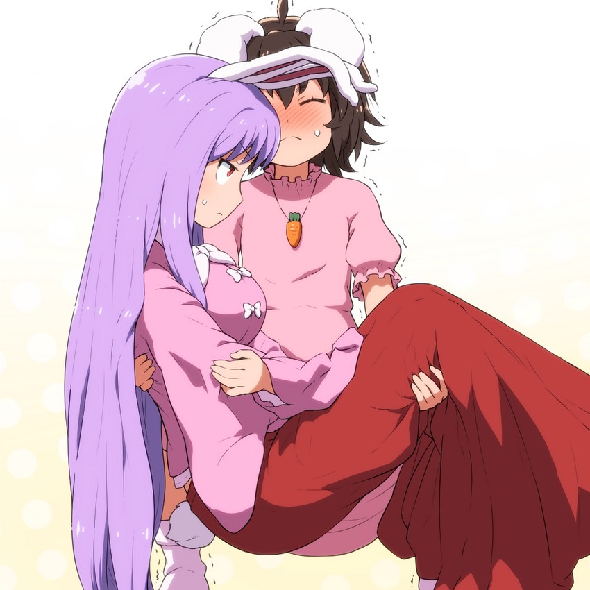 reisen udongein inaba, houraisan kaguya, and inaba tewi (touhou) drawn by shirosato