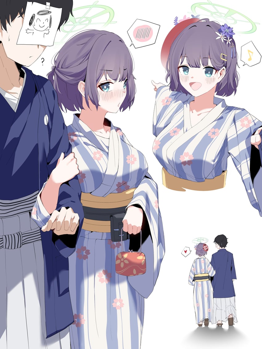 sensei, doodle sensei, and saki (blue archive) drawn by plentyofempty