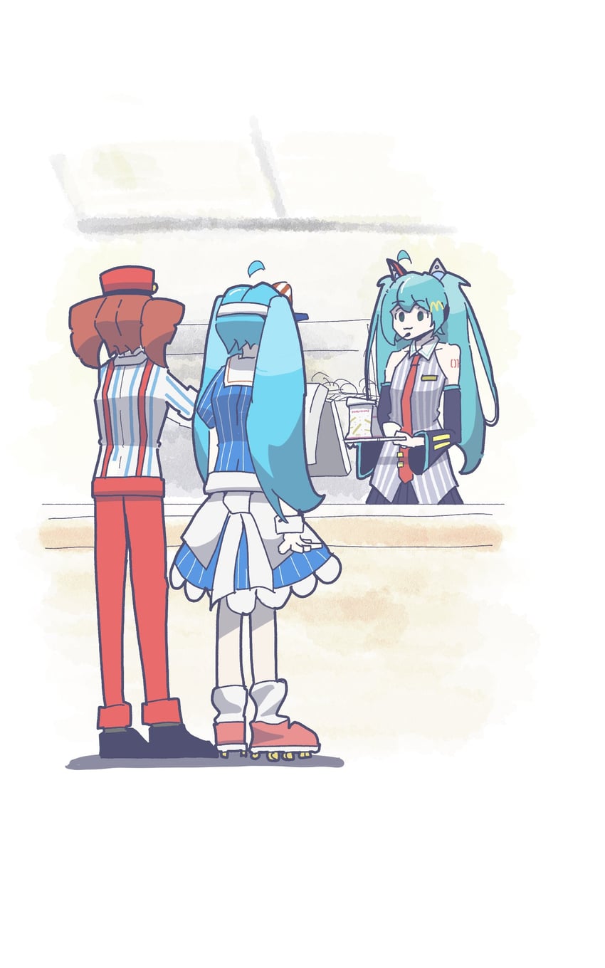 hatsune miku and kasane teto (vocaloid and 4 more) drawn by 3012_desu