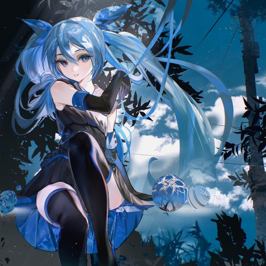 hatsune miku (vocaloid and 1 more) drawn by rumoon