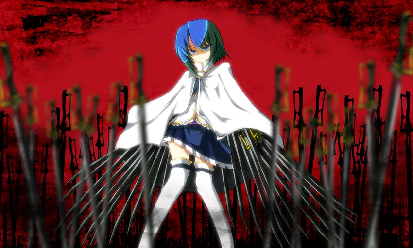 miki sayaka (mahou shoujo madoka magica) drawn by akenoin_soumon