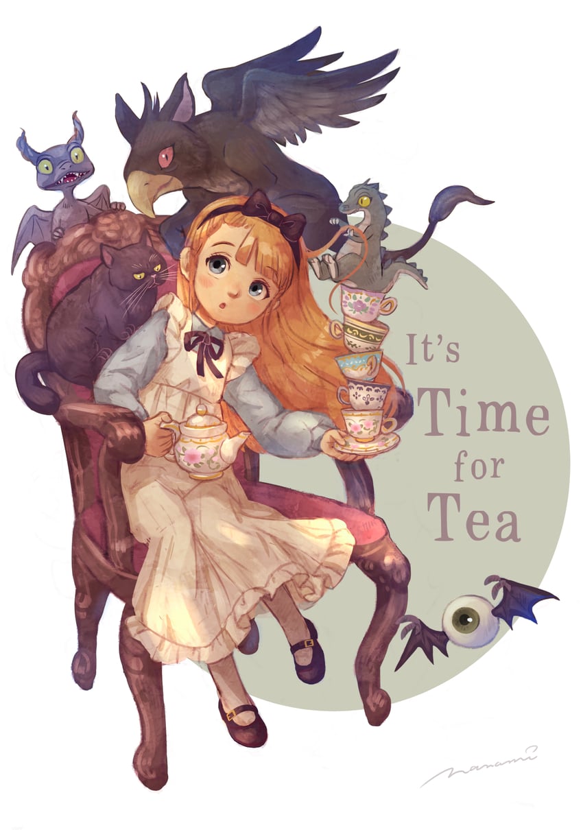alice and cheshire cat (alice's adventures in wonderland) drawn by nanami_tomorou