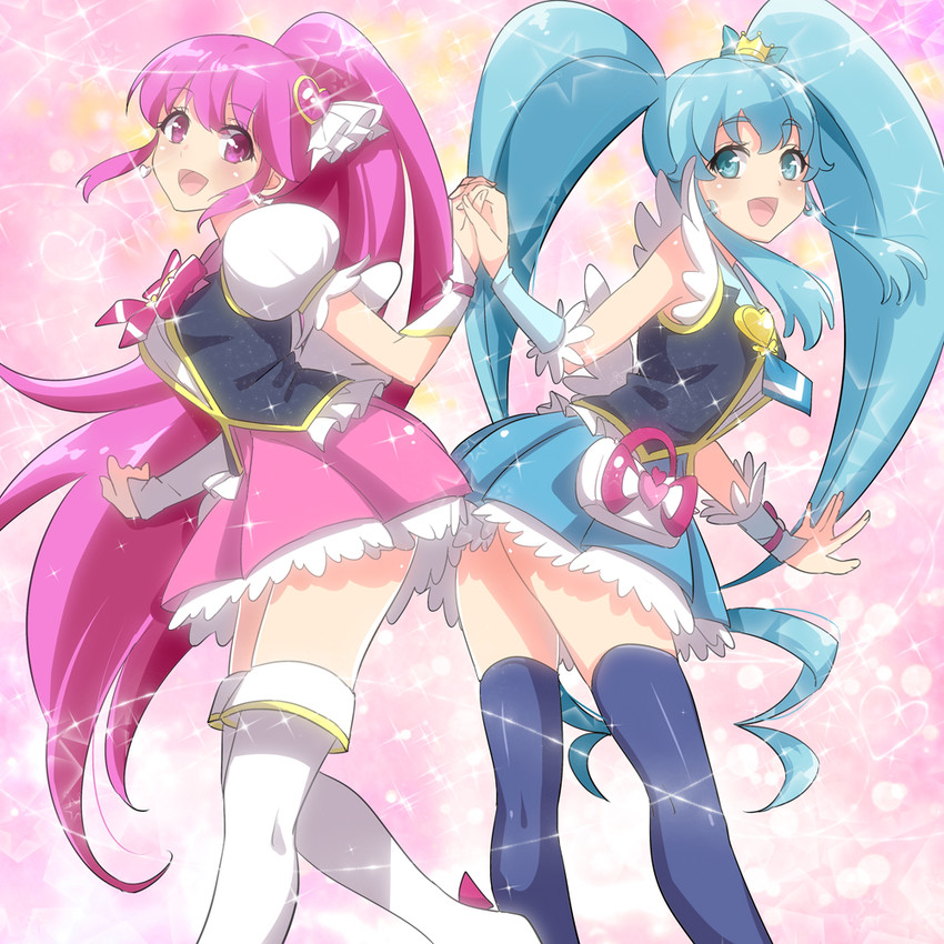 shirayuki hime, aino megumi, cure lovely, and cure princess (precure and 1 more) drawn by taromarun