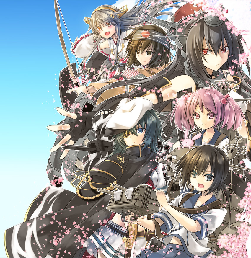 fubuki, haruna, nagato, sazanami, kiso, and 3 more (kantai collection) drawn by yuihira_asu