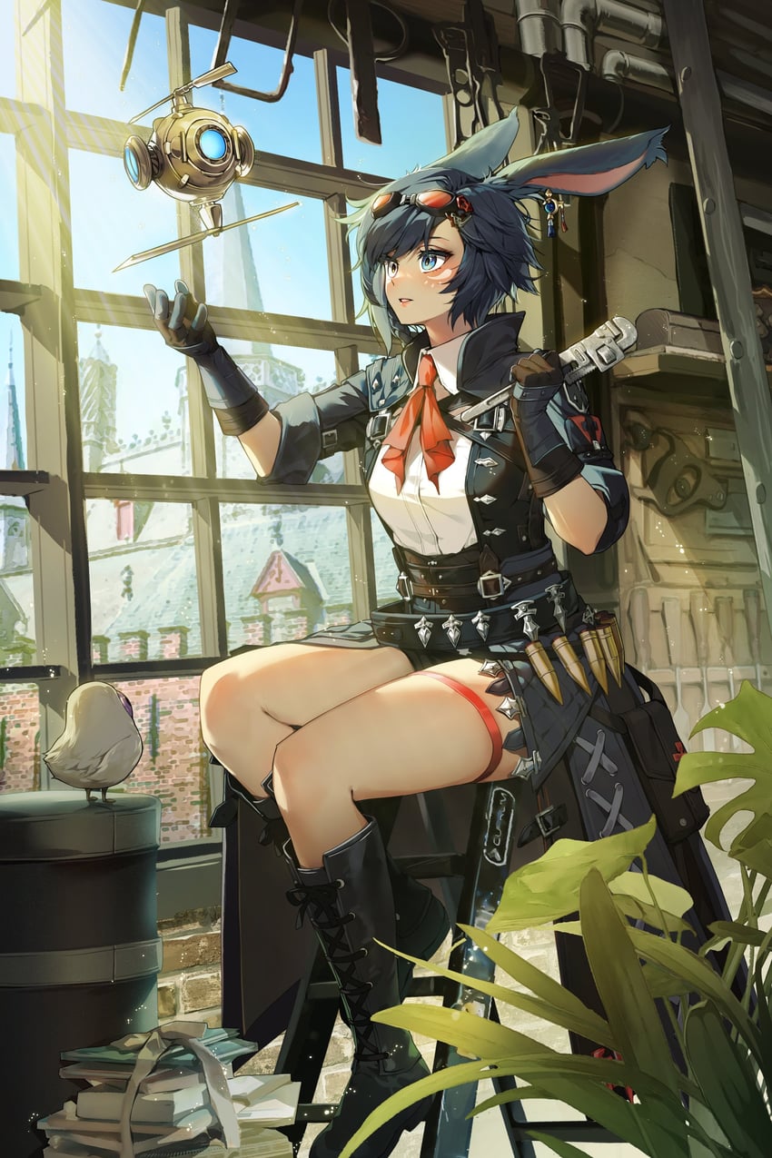 warrior of light and machinist (final fantasy and 1 more) drawn by cika_k