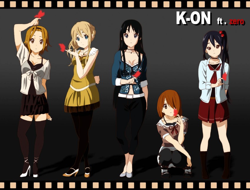 akiyama mio, nakano azusa, hirasawa yui, tainaka ritsu, kotobuki tsumugi, and 5 more (k-on! and 4 more) drawn by tennen_ahoke